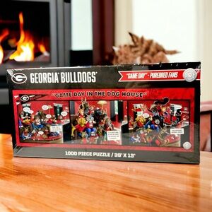 Georgia Bulldogs Game Day in the Dog House 1000pc Puzzle Pure Breed Fans 39x13"